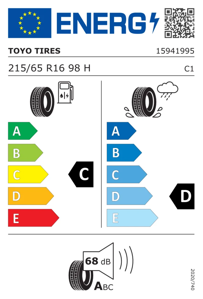 Etichetta europea TOYO OPEN COUNTRY A19B 215/65R16 98H TL