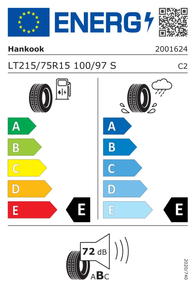 Etichetta europea HANKOOK DYNAPRO ATM RF10 LT215/75R15 100/97S TL