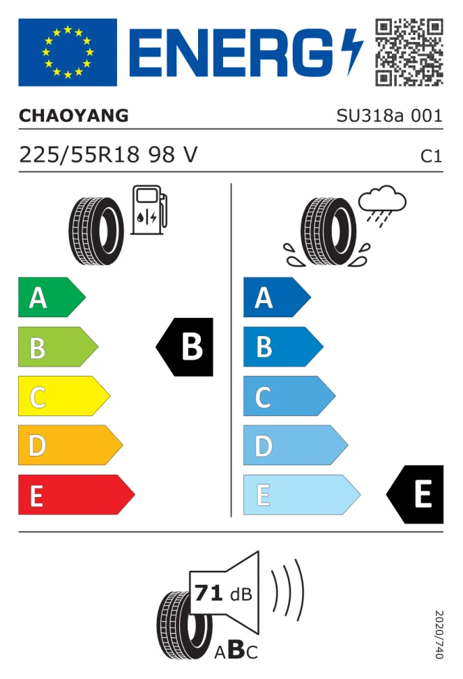 Etichetta europea CHAOYANG SU 318 A HT 225/55R18 98V TL
